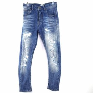 ZMDC Sz 30x28 Blue Distressed Skinny Jeans